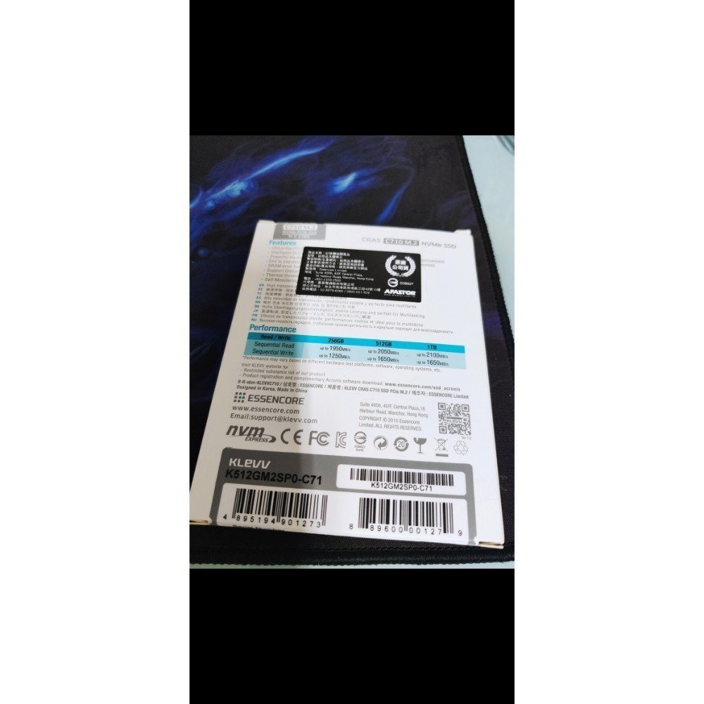 klevv cras c710 512gb m.2 ssd  二手-細節圖2