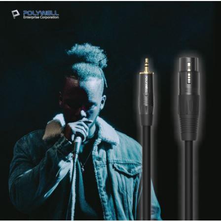 🔥免運🔥POLYWELL寶利威爾 3.5mm 立體聲 轉 XLR 公對母 1米~3米 卡農 Cannon 佳能 麥克-細節圖7