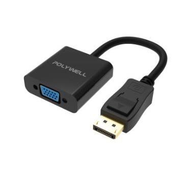 🔥現貨免運🔥POLYWELL寶利威爾 DP轉VGA 訊號轉換器 FHD 1080P DP VGA 轉接線 轉接頭-細節圖2