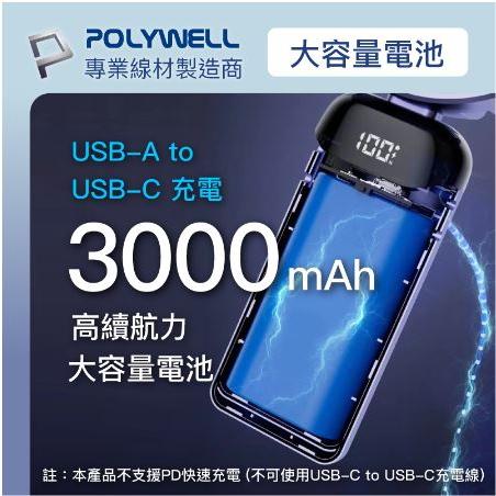 🔥現貨免運🔥POLYWELL寶利威爾 迷你手持式充電風扇 LED電源顯示 5段風速 可90度轉向-細節圖4