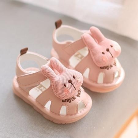 ↖快速出貨↗ ig風可愛立體兔兔啾啾鞋 學步鞋叫叫鞋 嬰兒學步鞋 男女寶寶 軟底 防滑牛津底逼逼鞋走路會嗶嗶聲-細節圖3