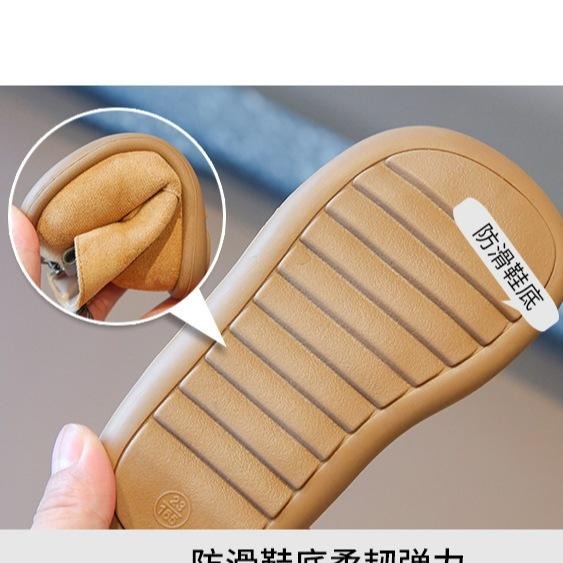 ↖快速出貨↗ 韓風麂皮加絨短靴 膠軟底學步鞋 防滑鞋底 休閒短靴 周歲 布鞋 學走不掉鞋 寶寶靴子 馬丁靴-細節圖6