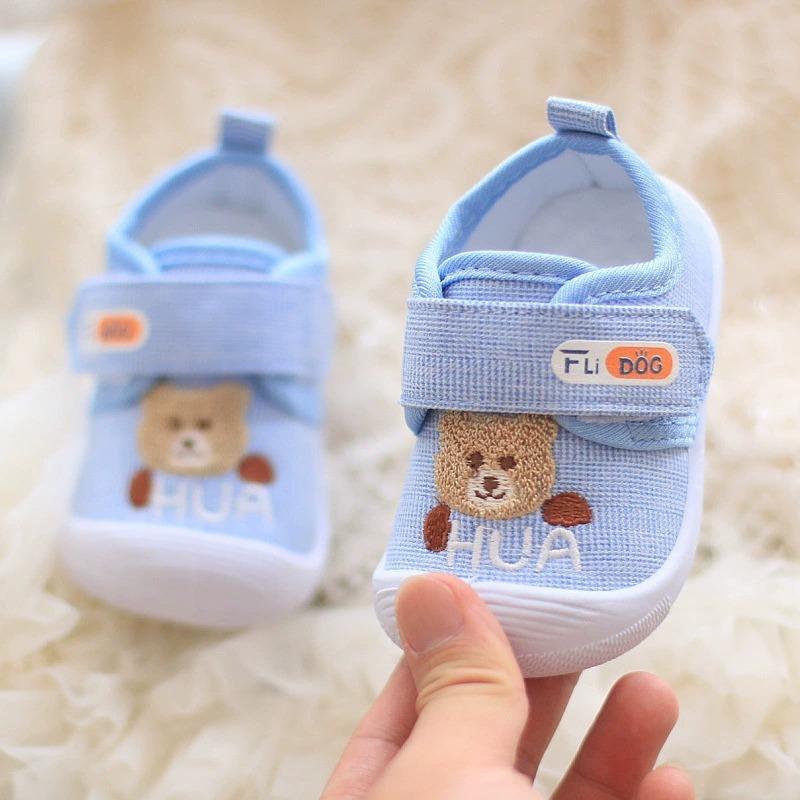 ↖快速出貨↗ HUA小熊包鞋啾啾鞋 (學步鞋叫叫鞋 嬰兒學步鞋 男女寶寶 軟底 防滑小布鞋 滿月禮學走0-2歲 嗶嗶鞋-細節圖4