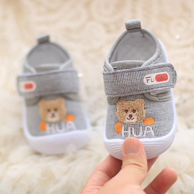 ↖快速出貨↗ HUA小熊包鞋啾啾鞋 (學步鞋叫叫鞋 嬰兒學步鞋 男女寶寶 軟底 防滑小布鞋 滿月禮學走0-2歲 嗶嗶鞋-細節圖5