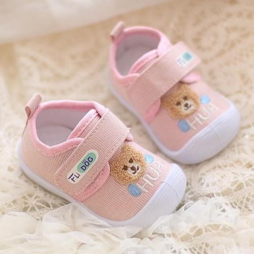 ↖快速出貨↗ HUA小熊包鞋啾啾鞋 (學步鞋叫叫鞋 嬰兒學步鞋 男女寶寶 軟底 防滑小布鞋 滿月禮學走0-2歲 嗶嗶鞋-細節圖6