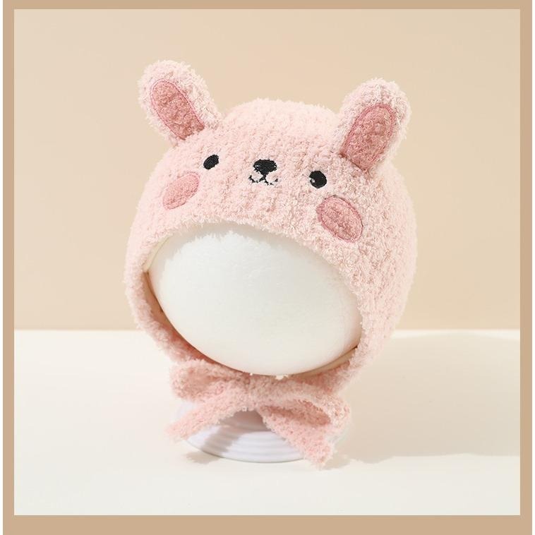 ↖快速出貨↗嬰兒帽秋冬季動物保暖加厚針織護耳毛絨帽 男女寶寶可愛小月齡毛線帽-細節圖3