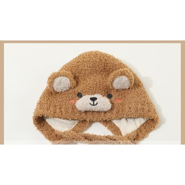↖快速出貨↗嬰兒帽秋冬季動物保暖加厚針織護耳毛絨帽 男女寶寶可愛小月齡毛線帽-細節圖6