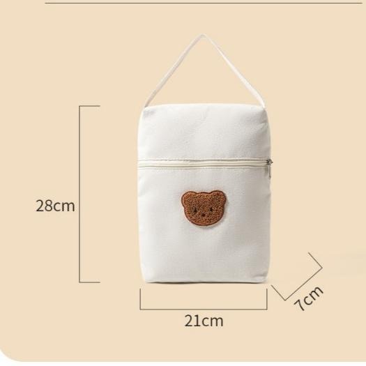 ↖快速出貨↗韓風IG刺繡 嬰兒尿布收納包 寶寶外出便攜尿布 紙尿褲收納袋濕紙巾 收納手提袋媽咪包-細節圖5