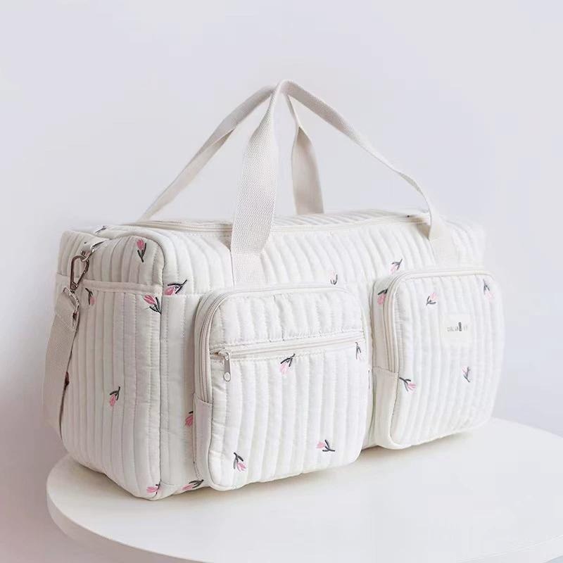 ↖快速出貨↗韓國ins 媽咪旅行包短途輕便大容量行李袋 大容量 手提斜肩包  母嬰包健身 行李包 待產包 瑜珈收納包-細節圖6