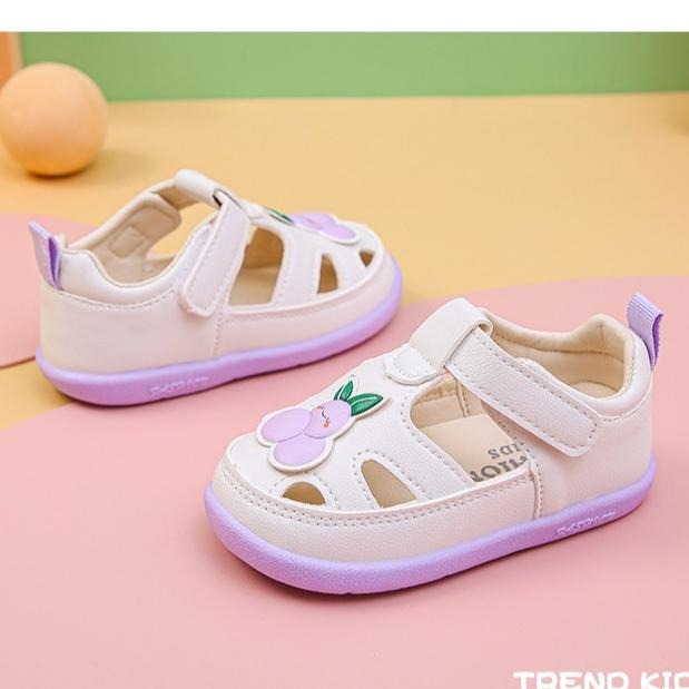 ↖快速出貨↗ 日韓系女童水果兒童學步涼鞋 幼兒包頭護趾便鞋 幼兒園機能包頭學步鞋 防滑膠底學走鞋-細節圖5