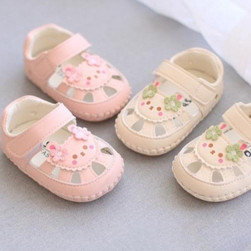 🌊 快速出貨⚡小兔縫線學步鞋 包頭涼鞋 嬰兒學步涼鞋 男女寶寶 軟底 防滑新料底-細節圖4