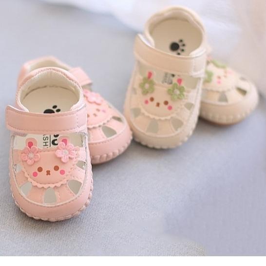 🌊 快速出貨⚡小兔縫線學步鞋 包頭涼鞋 嬰兒學步涼鞋 男女寶寶 軟底 防滑新料底-細節圖6