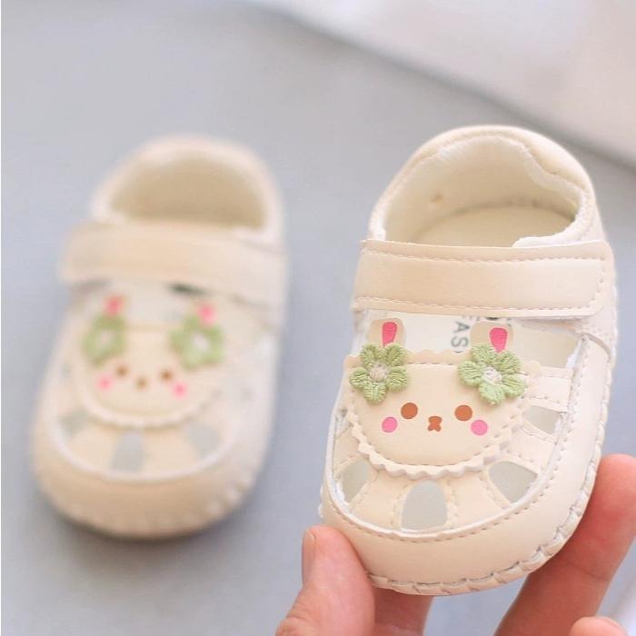 🌊 快速出貨⚡小兔縫線學步鞋 包頭涼鞋 嬰兒學步涼鞋 男女寶寶 軟底 防滑新料底-細節圖8