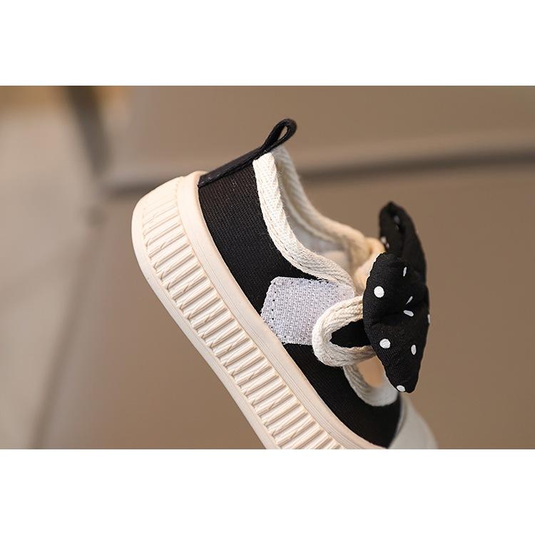 🌊 快速出貨⚡點點蝴蝶結板鞋(軟底板鞋  嬰兒學步鞋 男女寶寶 軟底 防滑小布鞋 嬰幼兒童公主鞋 保護腳趾包頭鞋-細節圖4