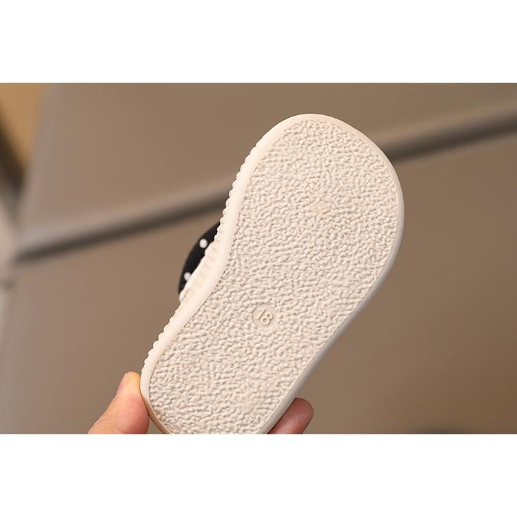 🌊 快速出貨⚡點點蝴蝶結板鞋(軟底板鞋  嬰兒學步鞋 男女寶寶 軟底 防滑小布鞋 嬰幼兒童公主鞋 保護腳趾包頭鞋-細節圖5