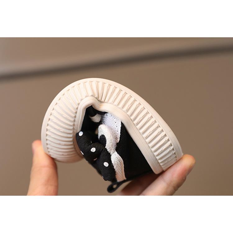 🌊 快速出貨⚡點點蝴蝶結板鞋(軟底板鞋  嬰兒學步鞋 男女寶寶 軟底 防滑小布鞋 嬰幼兒童公主鞋 保護腳趾包頭鞋-細節圖6