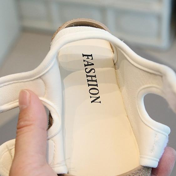 🌊 快速出貨⚡  韓風貼標小熊透氣網涼鞋 學步鞋防踢包頭學步鞋 夏季寶寶鞋子 男童女童軟底小童鞋-細節圖9