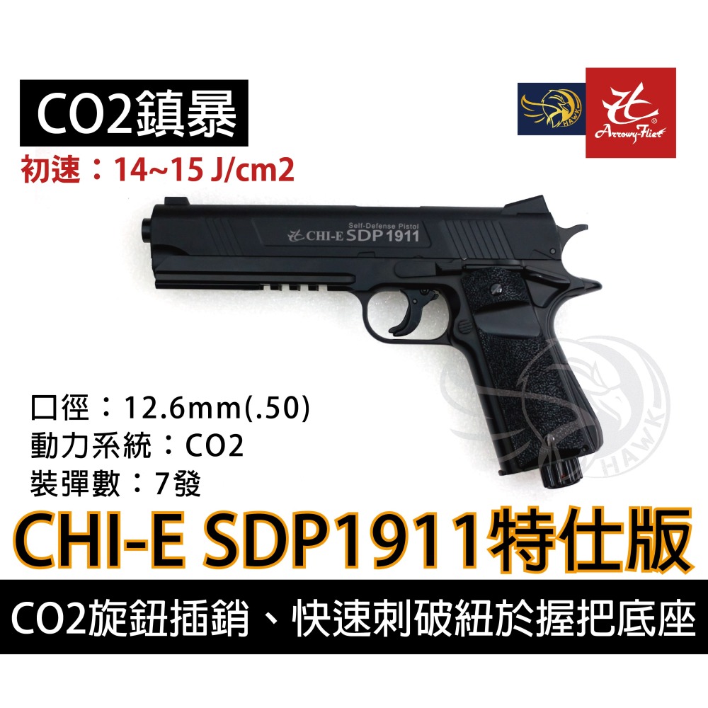 昊克-騎翼 SDP1911【特仕版/組合包】防身訓練用 .50 模型玩具 安全防衛 鎮暴槍 CO2-細節圖2