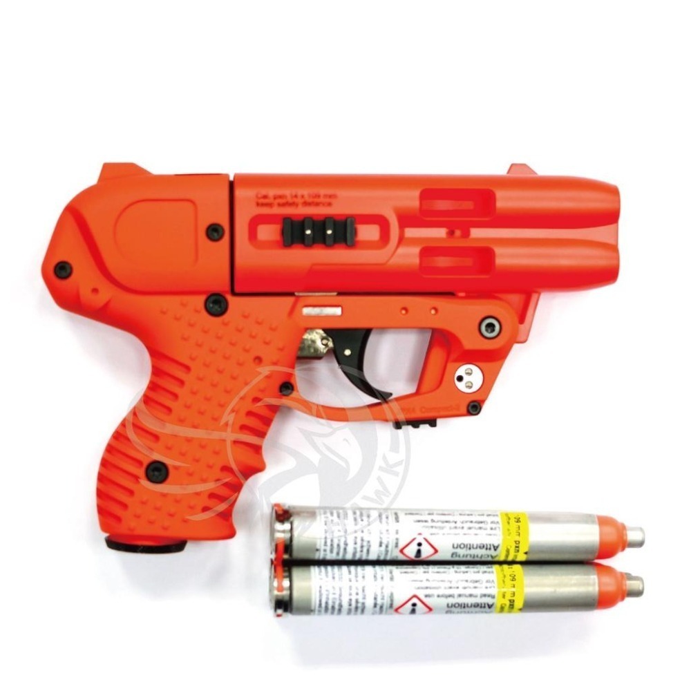 昊克-騎翼 PIEXON JPX4 compact 2 雷射版 四管戰術型 防身 防狼噴霧 辣椒劑 含硬盒 橘色-細節圖3