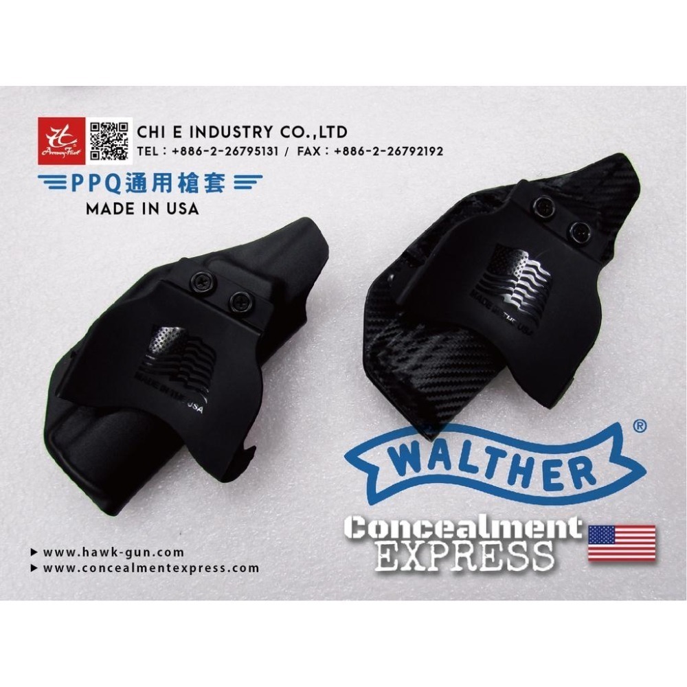 昊克-騎翼 限時下殺✅ 美國真品 WALTHER PPQ M2 警用防搶快拔便衣專用 槍套 黑色 碳纖維款-細節圖3