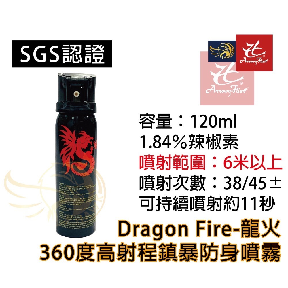 昊克-騎翼 最新 龍火 90ml 360度高射程鎮暴防身噴霧 人身安全 居家防護-細節圖2