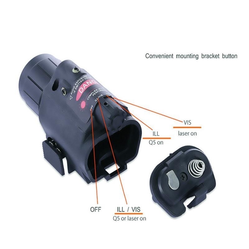 昊克-騎翼 laser sight 激光戰術 手電筒 LED 紅光激光含掛燈一體 紅色激光-細節圖4