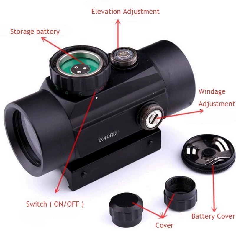 昊克-騎翼 十字紅綠點全息瞄準鏡 紅綠點瞄準鏡 1x40-細節圖4