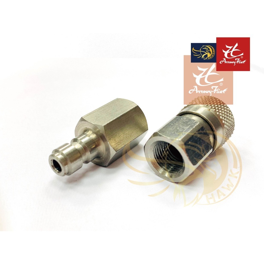 昊克-騎翼 台製 快速充氣轉接頭 公頭+母頭 逆止閥 高壓打氣專用 零配件-細節圖2