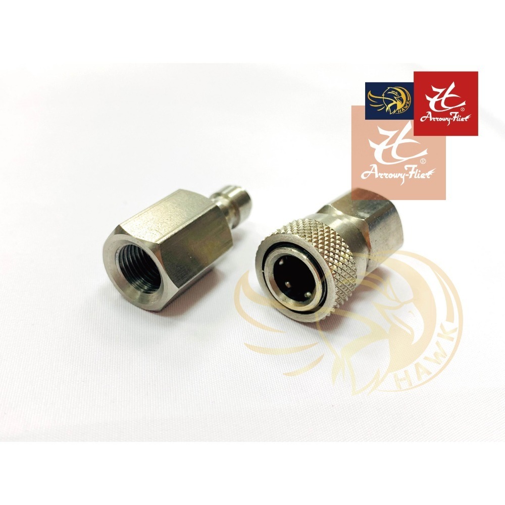 昊克-騎翼 台製 快速充氣轉接頭 公頭+母頭 逆止閥 高壓打氣專用 零配件-細節圖4