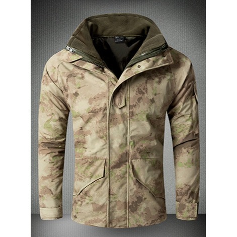 昊克-鶯歌 揮官鯊魚皮潛行者軟殼外套 多地形迷彩 立領款 鯊魚皮外套 衝鋒衣 軟殼衣 登山風衣-細節圖2