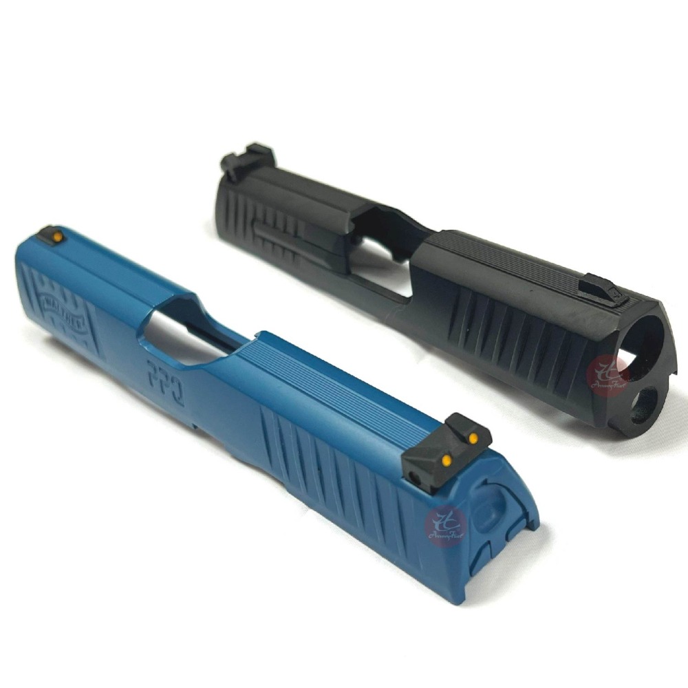 昊克-騎翼 UMAREX WALTHER PPQ M2 T4E專用鋁合金滑套 黑色藍色-細節圖3