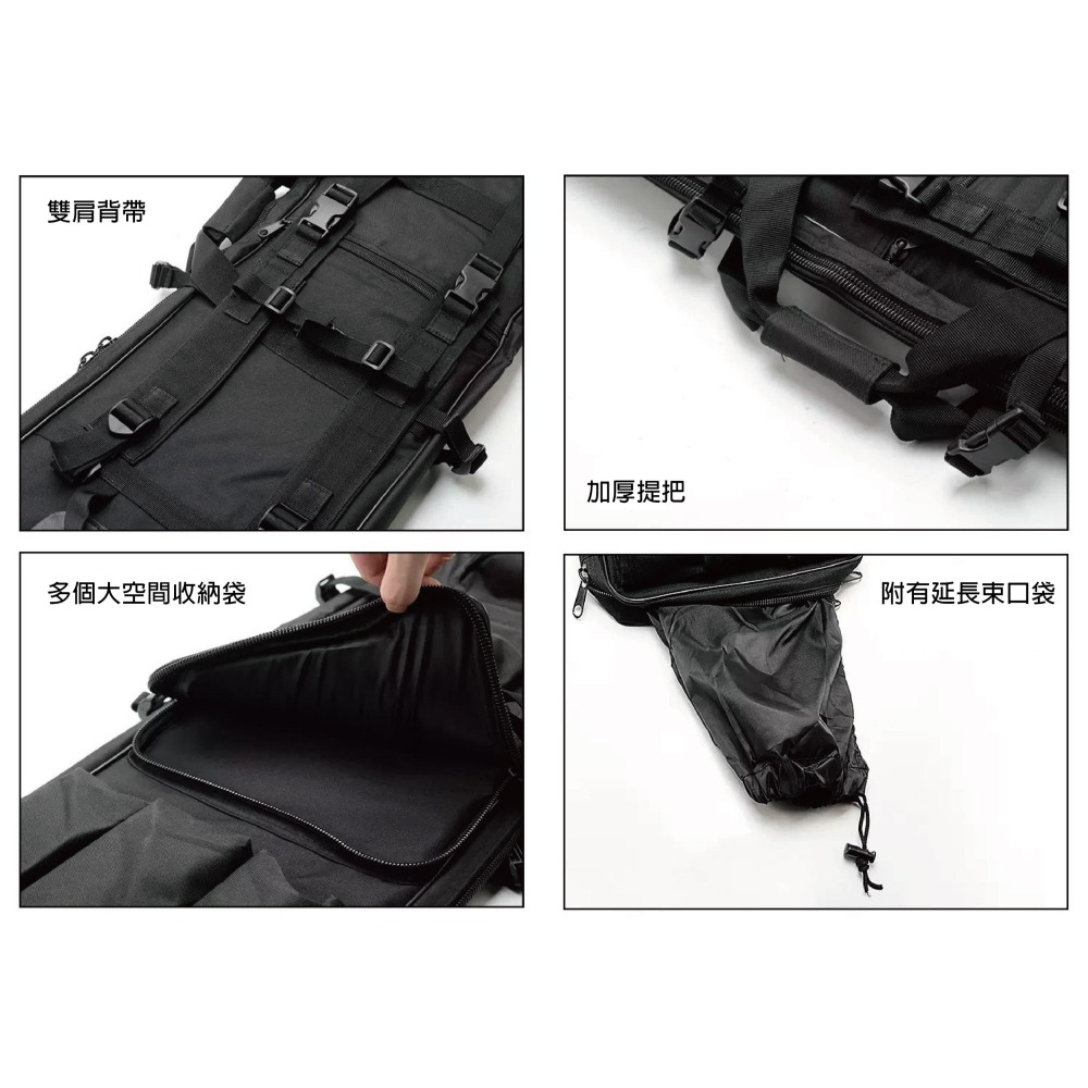 昊克-騎翼【尺寸可選】多功能收納袋 漁具袋 工具包 手提雙肩背包 黑色-細節圖4