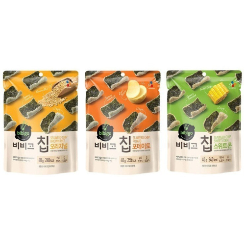 韓國 CJ Bibigo 海苔餅乾 40g 原味/馬鈴薯/玉米 人氣零食 韓國代購