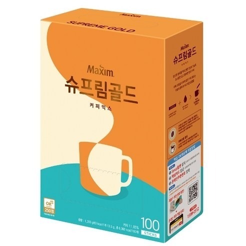 韓國 Maxim 頂極黃金三合一咖啡 朴敘俊代言 機智山村生活 拿鐵奶油風味 20入/100入 韓國代購