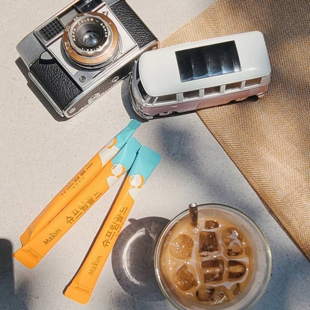 韓國 Maxim 頂極黃金三合一咖啡 朴敘俊代言 機智山村生活 拿鐵奶油風味 20入/100入 韓國代購-細節圖5