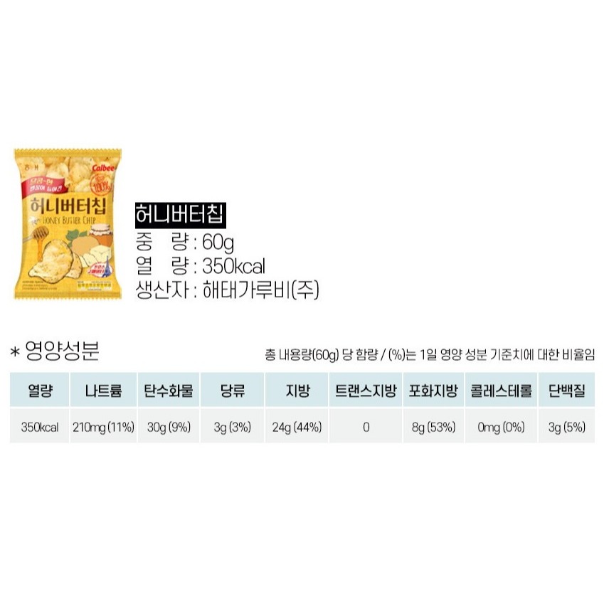 海太 HAITAI 蜂蜜奶油洋芋片 蜂蜜 奶油 洋芋片 韓綜同款零食 洋芋片 薯片 60g 韓國代購-細節圖8