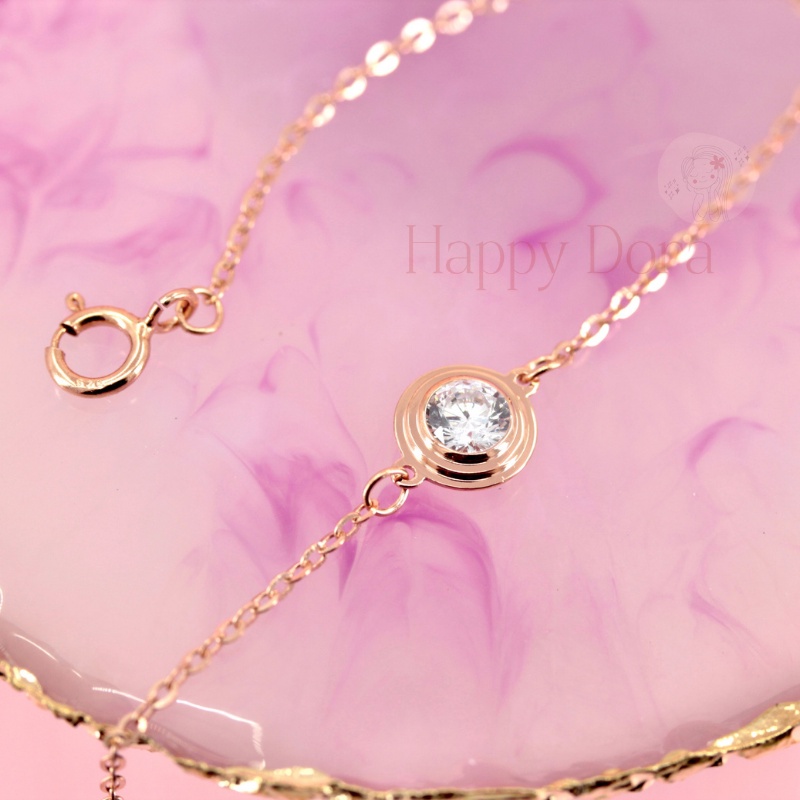 【台灣出貨免運】純銀手鍊 925 單鑽 手鍊 手鍊女 銀手鍊 鑽石手鍊 鋯石 包鑲 INS 風 韓版 日系-細節圖7