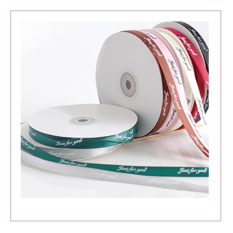 [台灣出貨] 1cm寬英文印花緞帶 細版緞帶 素材 緞帶 花束裝飾 禮物包裝 印花 情人節 母親節 - 暖暖好日-細節圖2