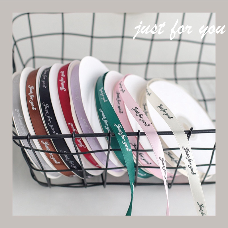 [台灣出貨] 1cm寬英文印花緞帶 細版緞帶 素材 緞帶 花束裝飾 禮物包裝 印花 情人節 母親節 - 暖暖好日-細節圖5