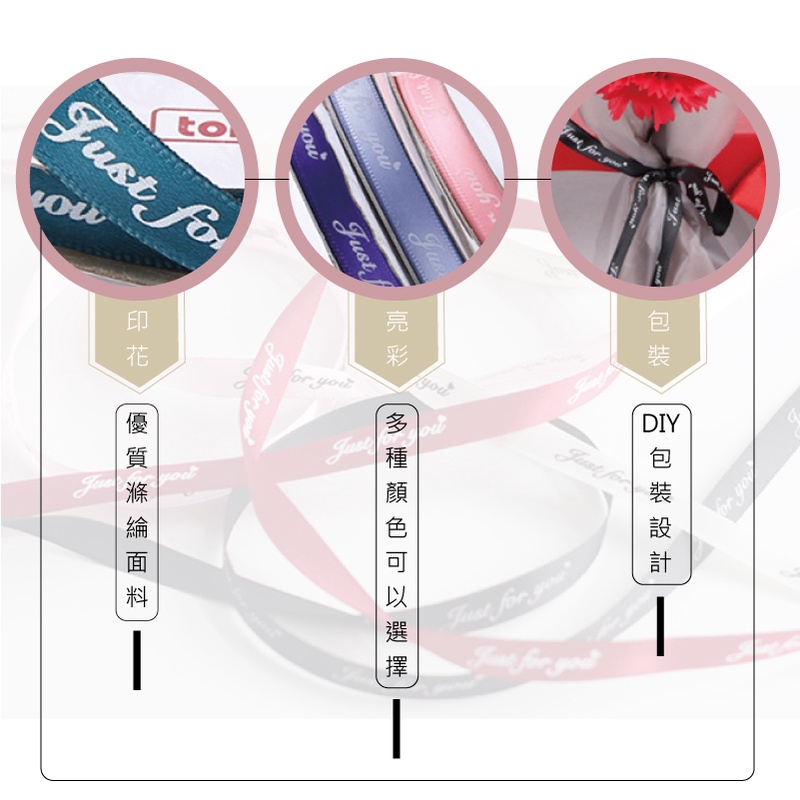 [台灣出貨] 1cm寬英文印花緞帶 細版緞帶 素材 緞帶 花束裝飾 禮物包裝 印花 情人節 母親節 - 暖暖好日-細節圖8