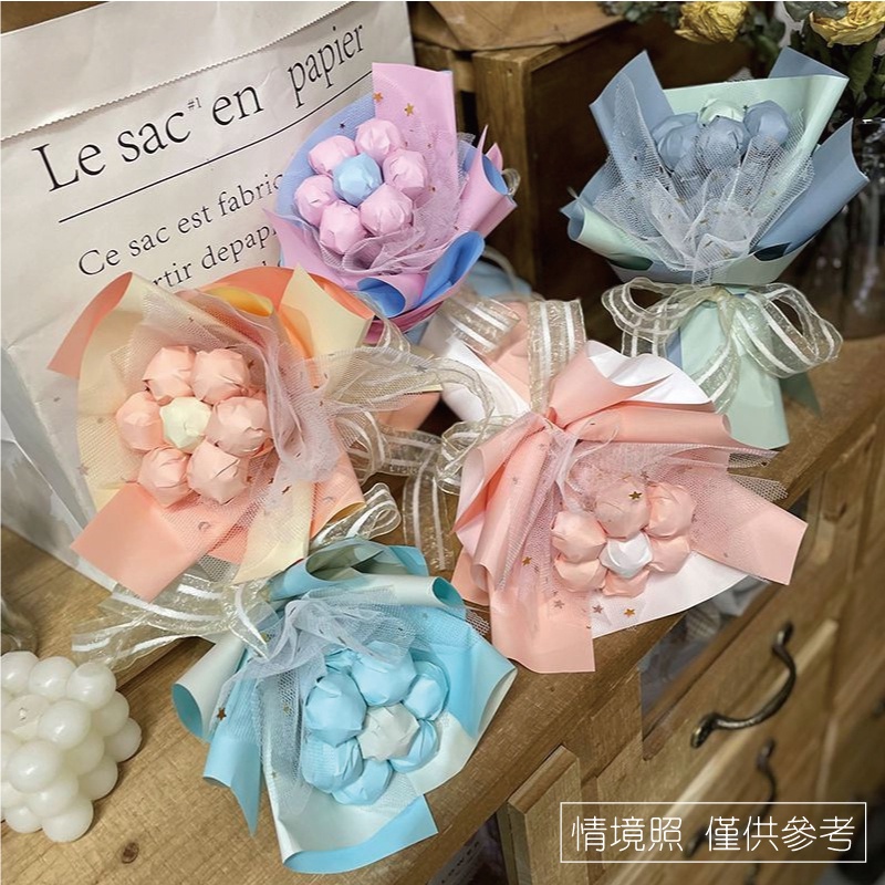 (warmday-現貨快出)DIY棒棒糖捧花束 (無贈棒棒糖) 材料包 DIY製作 小花束 畢業禮物 情人節 畢業花束-細節圖4