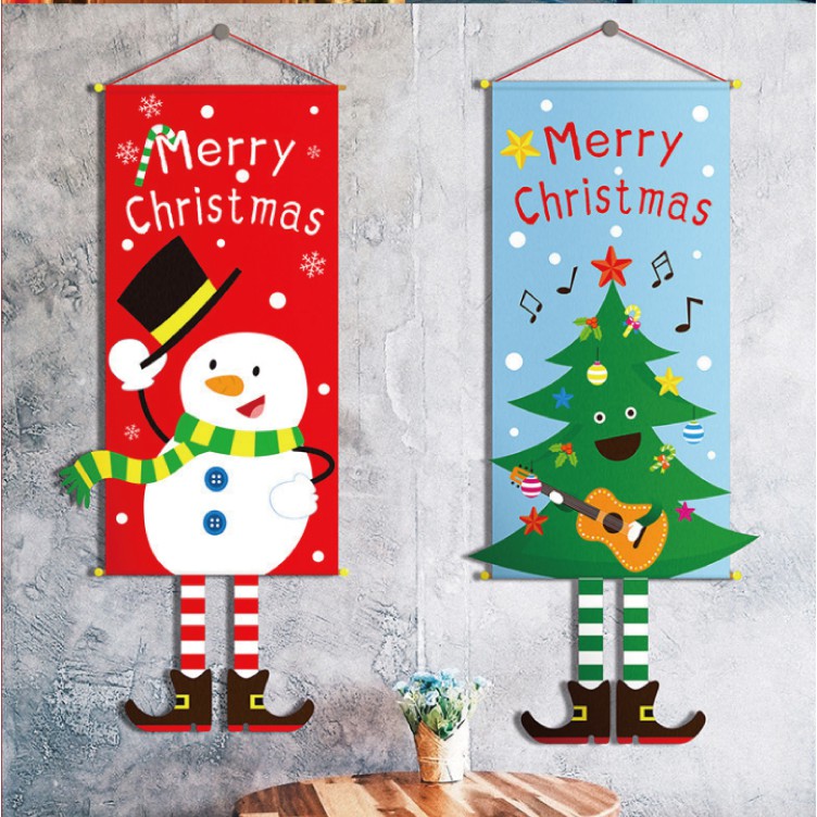 [台灣現貨] [快速出貨] 聖誕節掛旗 聖誕老人 雪人 麋鹿 掛條拉旗 聖誕節 聖誕節佈置 聖誕節裝飾 - 暖暖好日-細節圖3