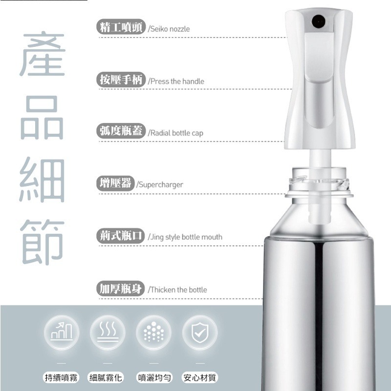 [台灣出貨] 酒精噴霧瓶 高壓連續噴霧瓶 噴瓶 酒精噴瓶 按壓噴霧瓶 高壓噴瓶 荷蘭瓶 噴霧瓶 霧化噴霧 - 暖暖好日-細節圖3