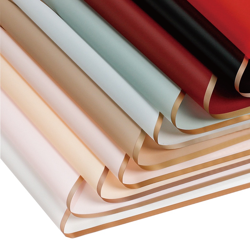 [蝦皮最低價][台灣快出] 金邊果凍包裝紙 韓素紙 燙金邊 果凍膜 防水包裝紙 霧面紙 包裝紙 韓式包裝 - 暖暖好日-細節圖2