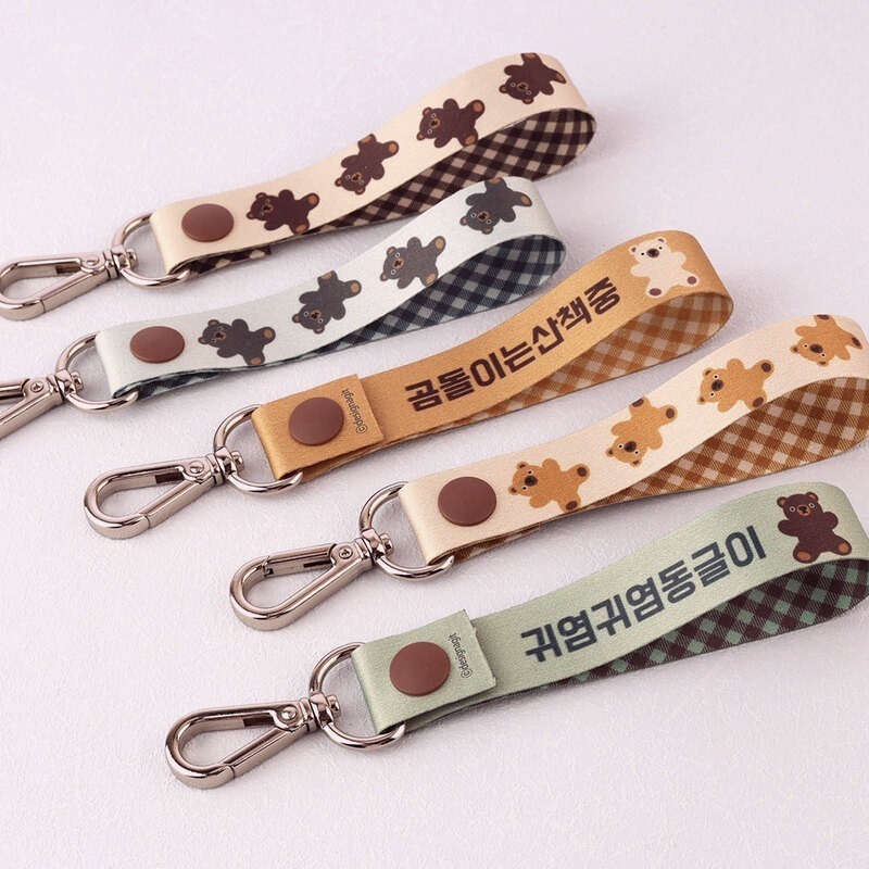 輕巧姓名隨身鑰匙扣 繽紛咖啡玩具熊 🇰🇷韓國印製 隨身扣 HAWAHEE-細節圖5
