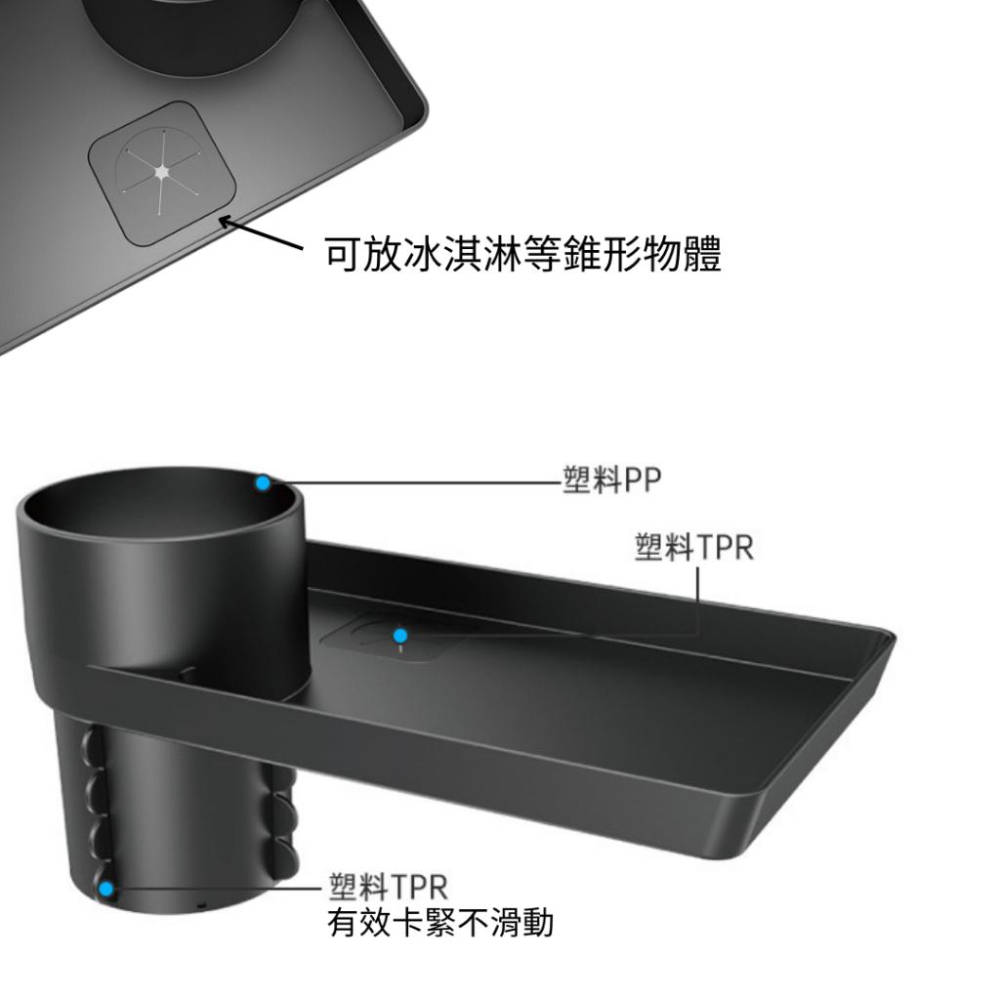 水杯置物盤 汽車收納盤 汽車收納 車用收納 置物盒 置物盤 後排水杯收納盤-細節圖5