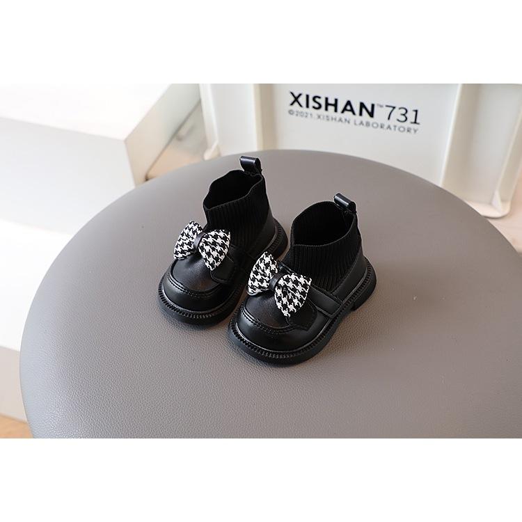 KT媽咪奶粉用品團購-台灣現貨女寶蝴蝶結公主襪靴,小童平底鞋,幼兒小皮鞋,女童公主鞋,女寶學步鞋,女童蝴蝶結甜美平底鞋-細節圖2