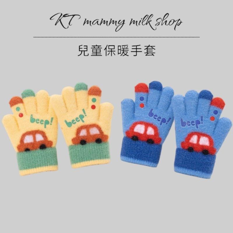 KT媽咪奶粉用品團購-現貨兒童手套，男童五指針織手套，秋冬保暖手套，男童星星圖案手套，女童五指手套，可愛兔兔手套-細節圖3