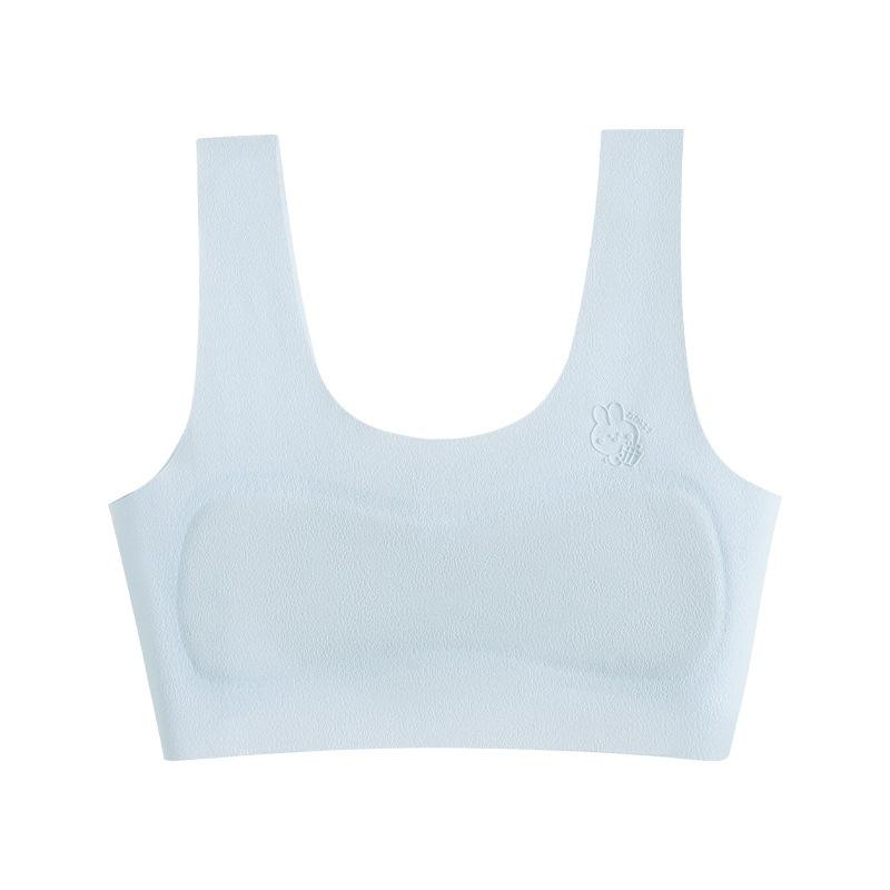 KT媽咪奶粉用品團購-台灣現貨，少女發育期內衣，寬肩帶固定杯薄款內衣，少女冰絲無痕內衣,少女冰絲無痕背心,第一階段內衣-細節圖2