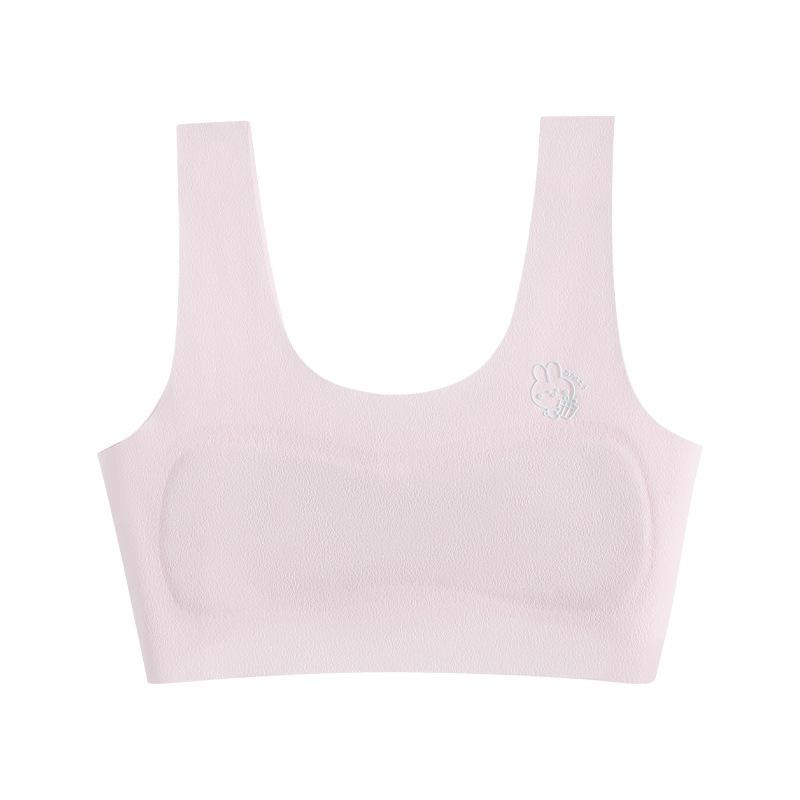 KT媽咪奶粉用品團購-台灣現貨，少女發育期內衣，寬肩帶固定杯薄款內衣，少女冰絲無痕內衣,少女冰絲無痕背心,第一階段內衣-細節圖4